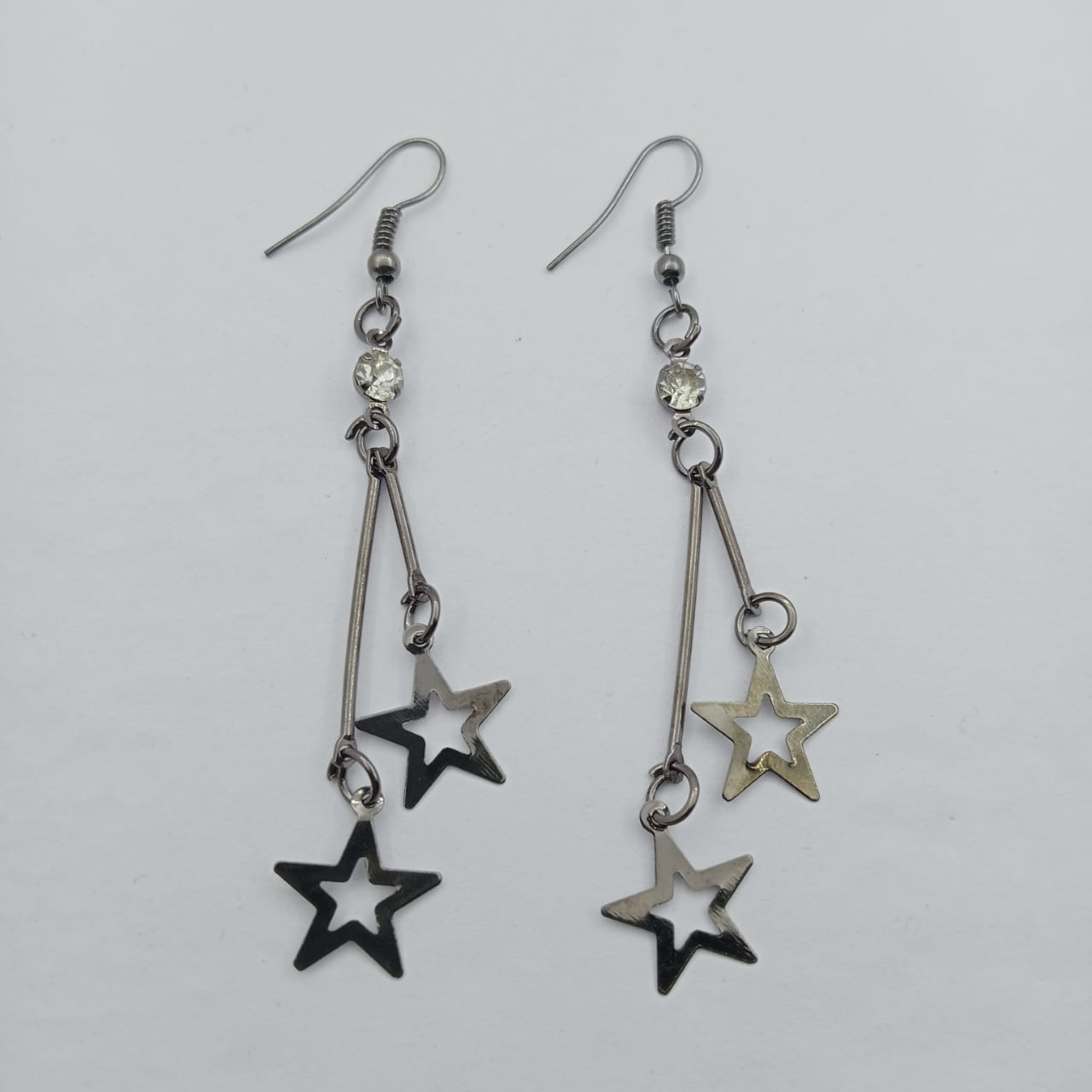 Women's Star With CZ Stone Earrings (Black)